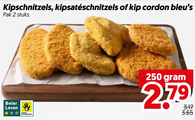Kipschnitzels kipsatéschnitzels of kip cordon bleu s