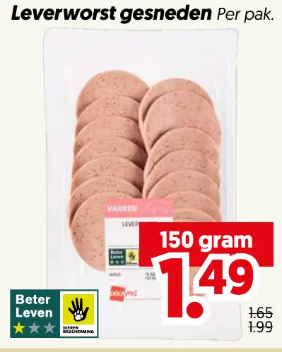 Leverworst gesneden