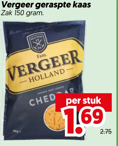 Vergeer geraspte kaas