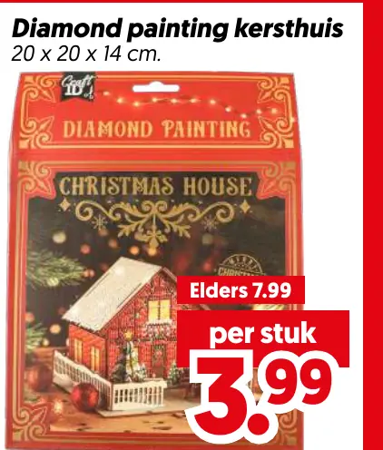 Diamond painting kersthuis
