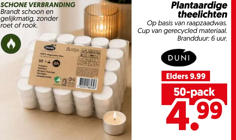 Plantaardige theelichten