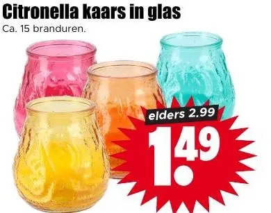 Citronella kaars in glas