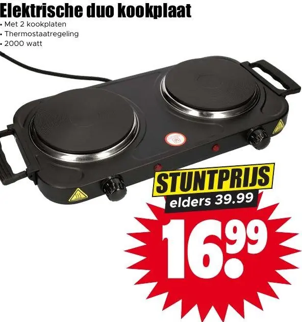 Elektrische duo kookplaat