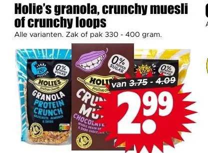 Holie's Granola, crunchy muesliv of crunchy loops