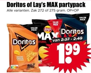 Doritos of Lay's MAX partypack