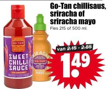Go-Tan Chilisaus, sriracha of sriracha mayo