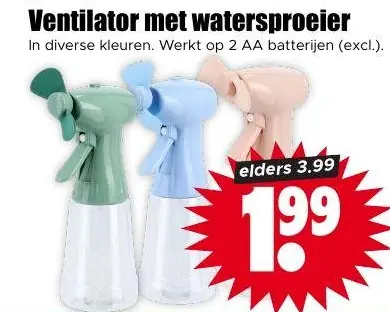 Ventilator met watersproeier
