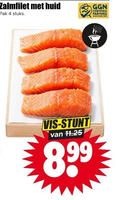 Zalmfilet met huid
