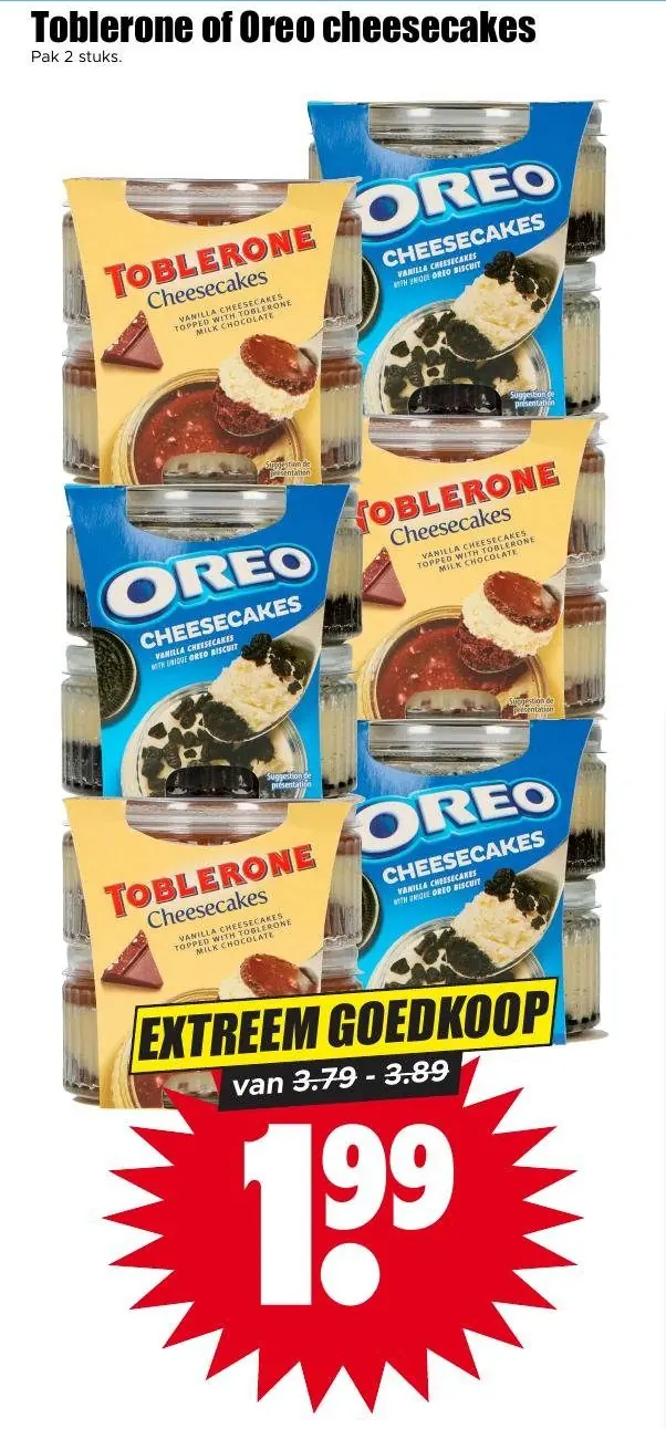Toblerone of Oreo cheesecakes