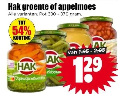 Hak groente of appelmoes