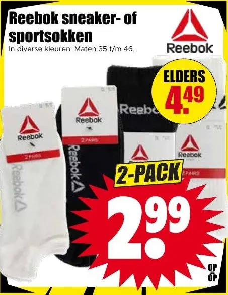 Reebok sneaker- of sportsokken