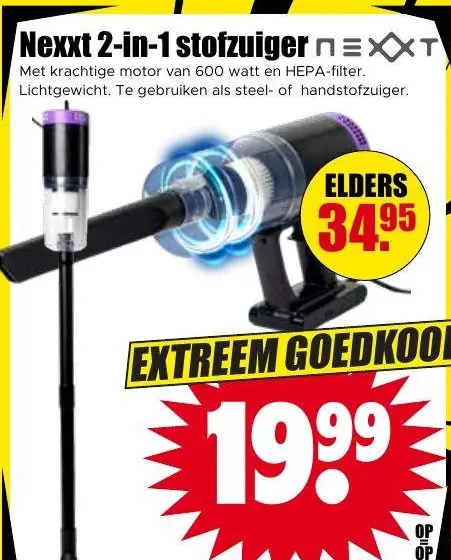 Nexxt 2-in-1 stofzuiger