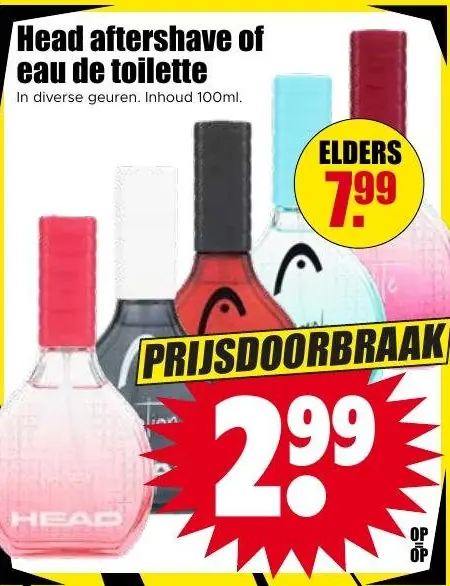 Head aftershave of eau de toilette