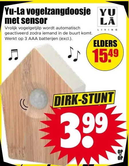 Yu-La Yu-La vogelzangdoosje met sensor