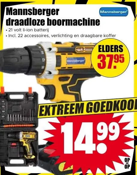 Mannsberger draadloze boormachine