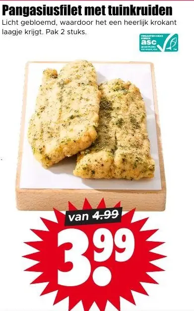 Pangasiusfilet met tuinkruiden