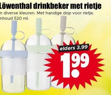 Drinkbeker met rietje