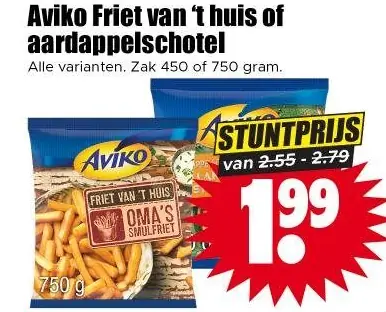 Aviko Friet van 't huis of aardappelschotel