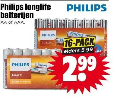 Philips Longlife batterijen