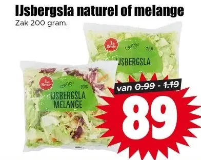 IJsbergsla naturel of melange