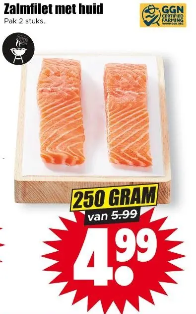 Zalmfilet met huid