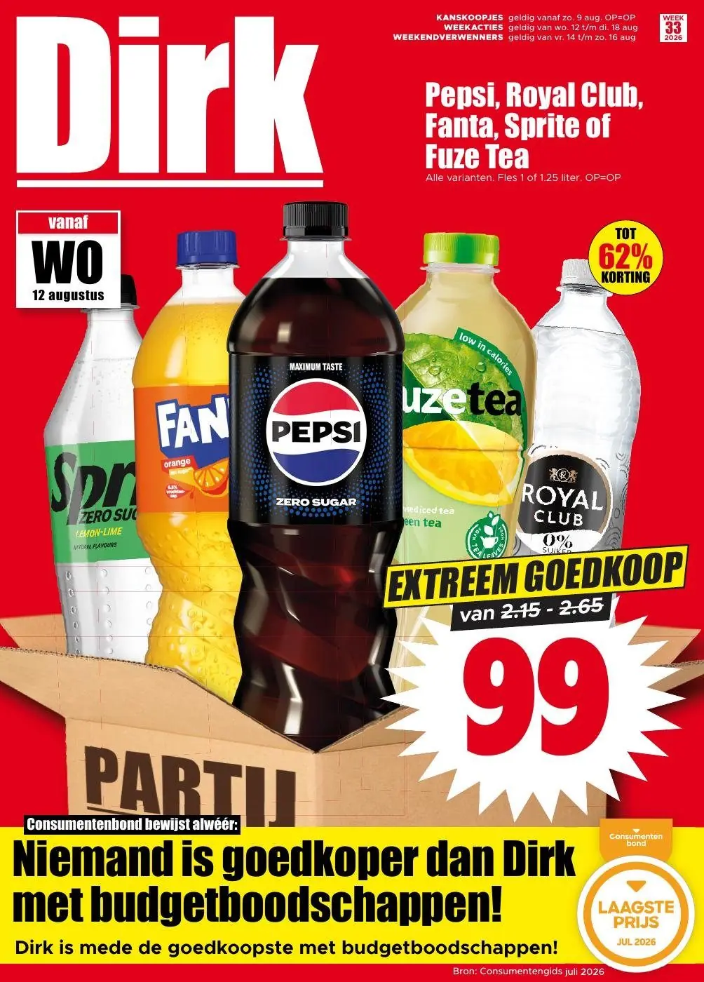 Pepsi, Royal Club, Fanta, Sprite of Fuze Tea