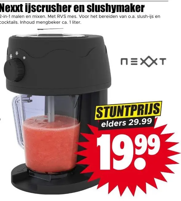 Nexxt ijscrusher en slushymaker