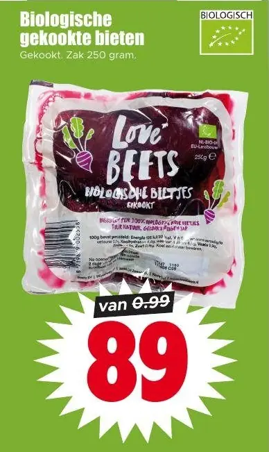 Biologische gekookte bieten