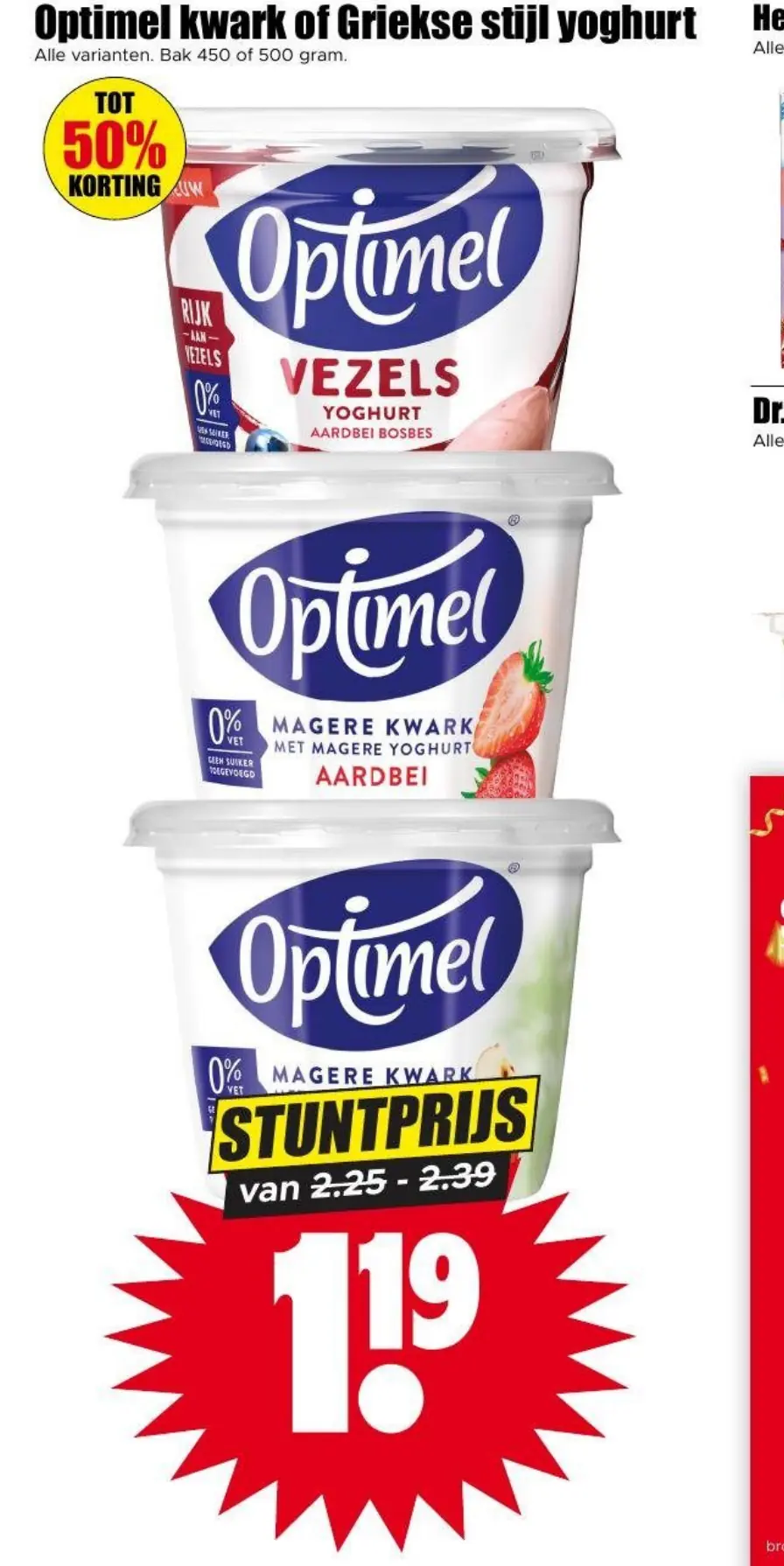 Optimel kwark of griekse stijl yoghurt