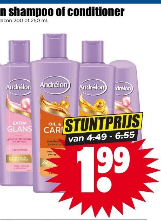 Andrélon shampoo of conditioner — voor €1.99