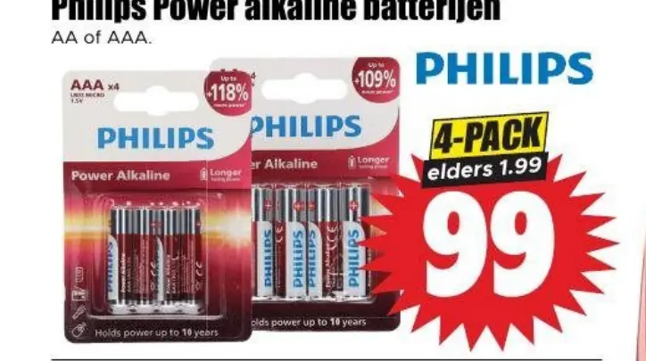 Philips power alkaline batterijen