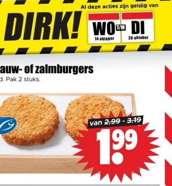 kabeljauw- of zalmburgers