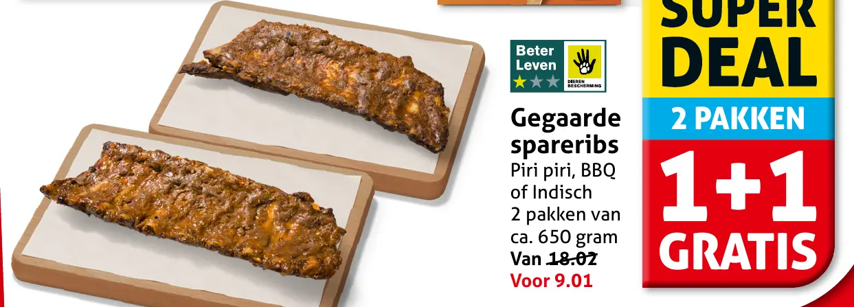Gegaarde spareribs