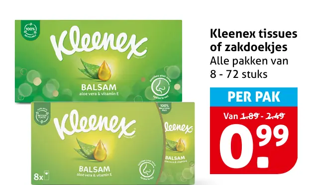 Kleenex tissues of zakdoekjes