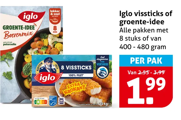 Iglo vissticks of groente-idee