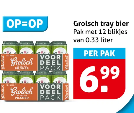 Grolsch tray bier