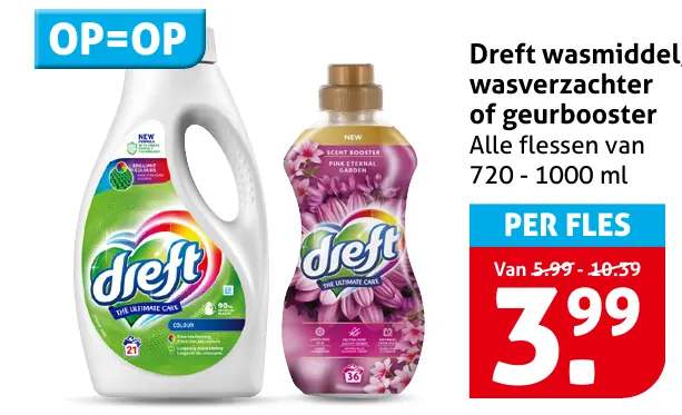 Dreft wasmiddel, wasverzachter of geurbooster