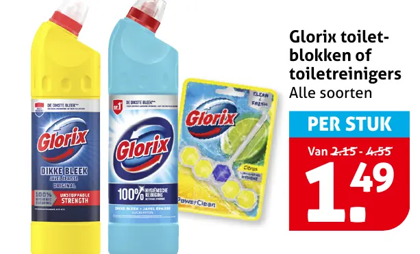 Glorix toiletblokken of toiletreinigers