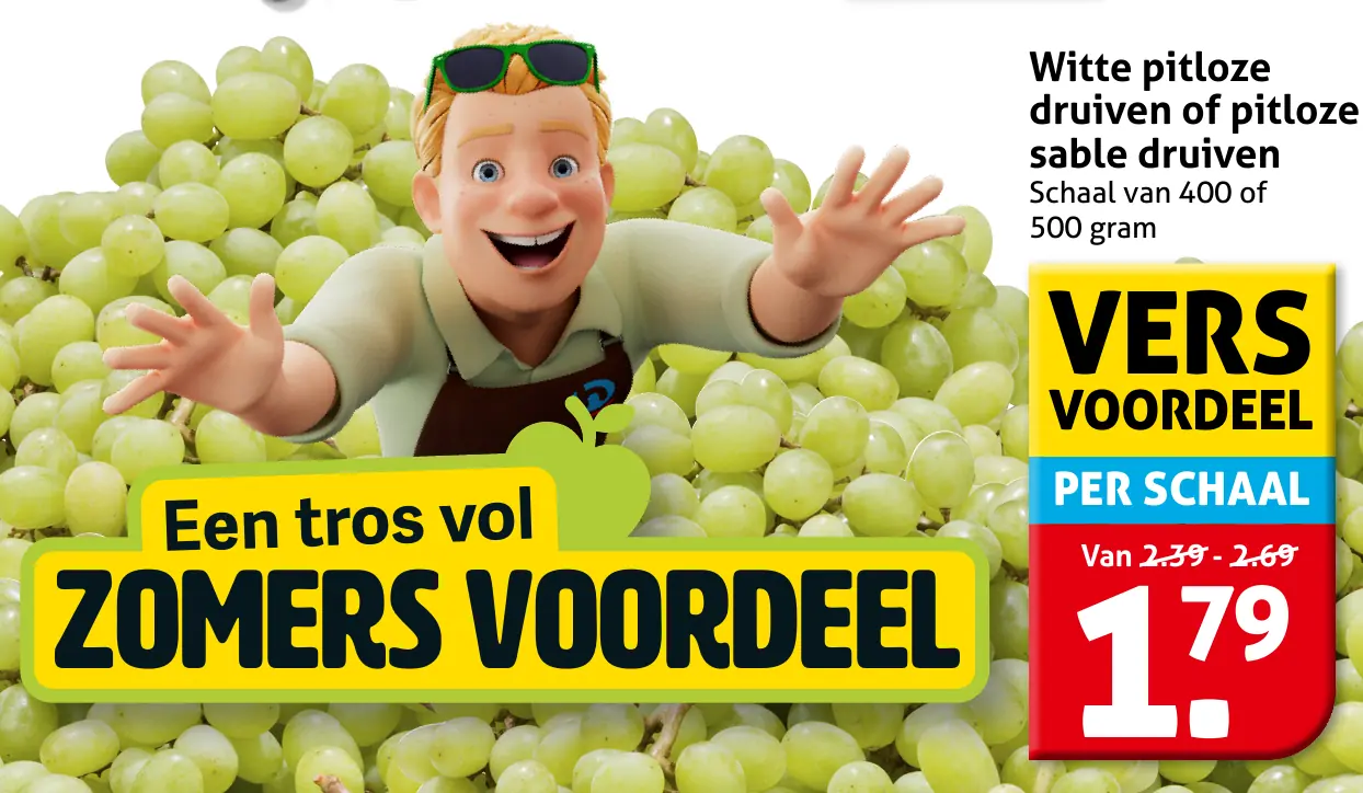 Witte pitloze druiven of pitloze sable druiven