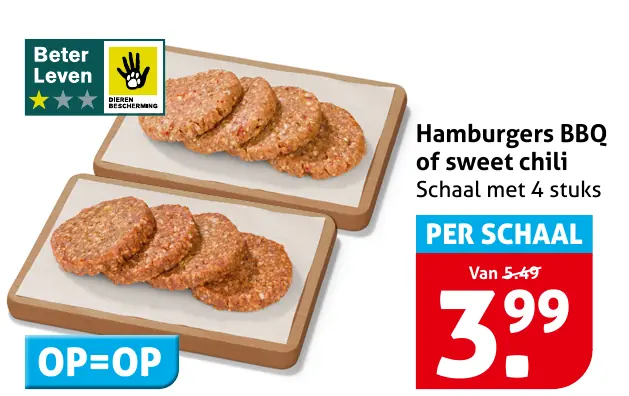 Hamburgers BBQ of sweet chili