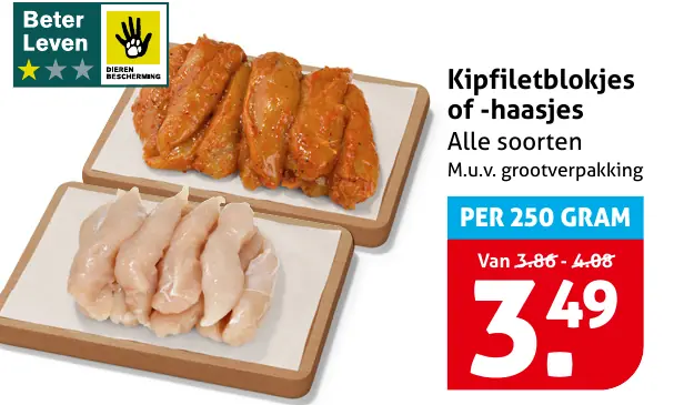 Kipfiletblokjes of -haasjes