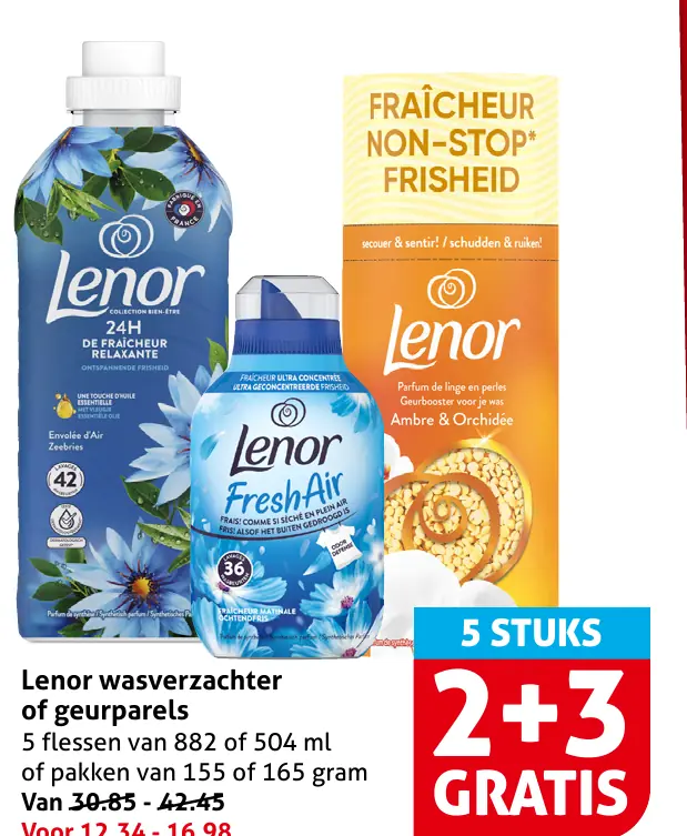 Lenor wasverachter of geurparels — 1+1 gratis