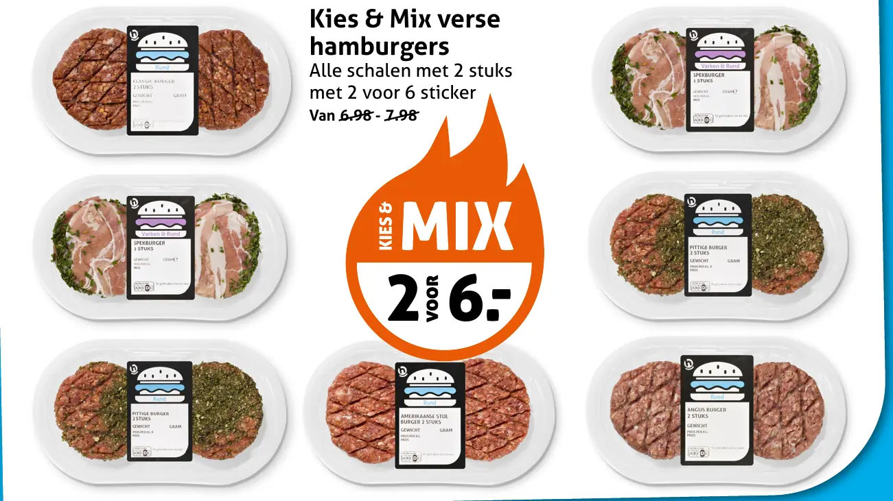 Hamburgers — 2 voor €6