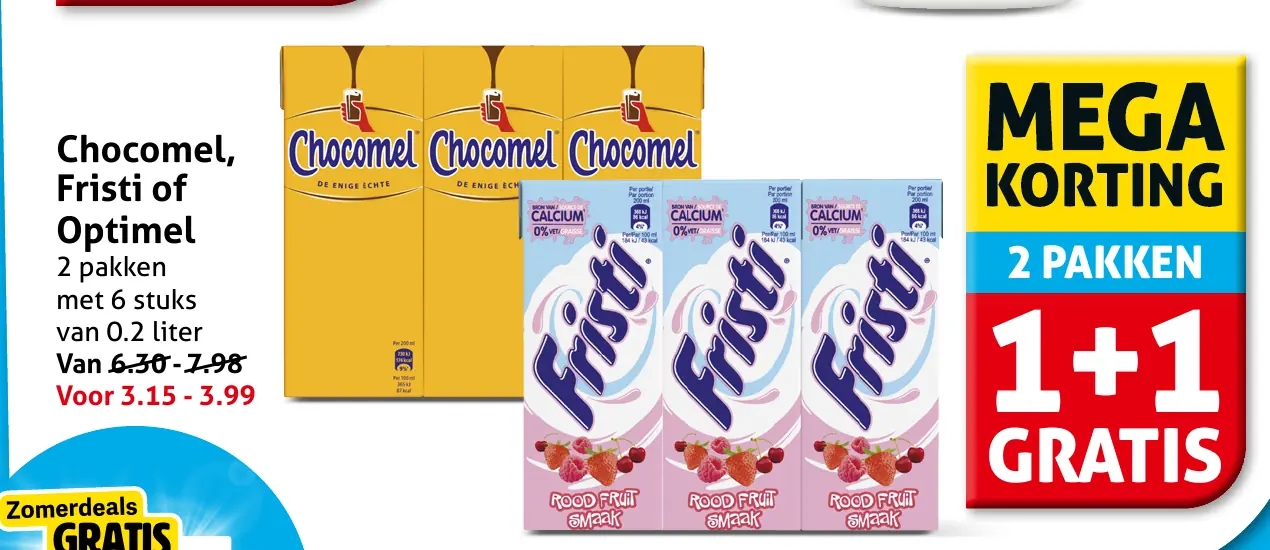 Chocomel, Fristi of Optimel