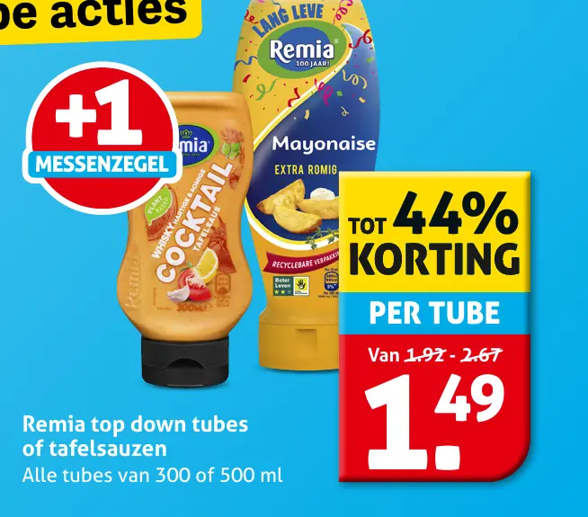 Remia top down tubes of tafelsauzen