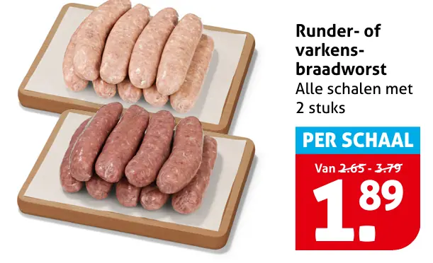 Runder- of varkensbraadworst
