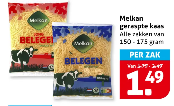 Melkan geraspte kaas