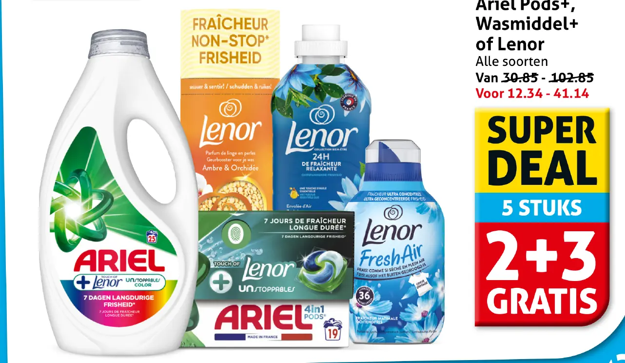 Ariel Pods+, Wasmiddel+ of Lenor