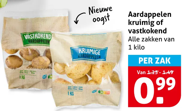 Aardappel kruimig of vastkokend