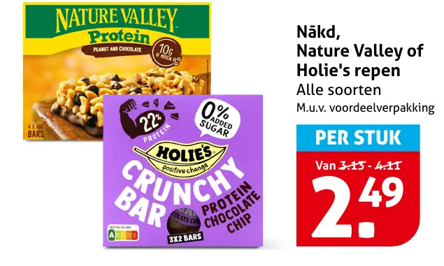 Nākd, Nature Valley, Holie's of Sultana